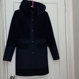 Guess black & gray hooded pea coat size: M
